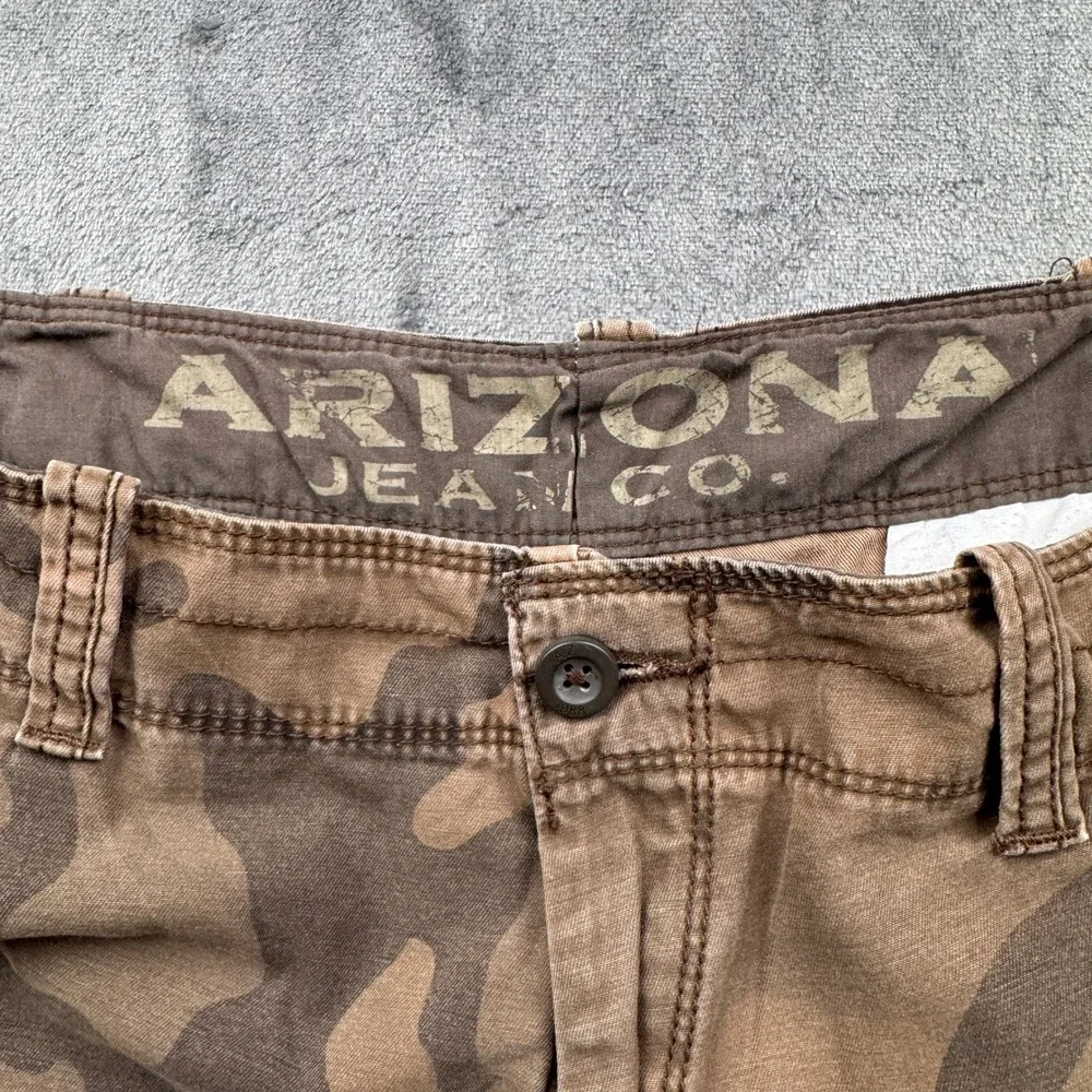 Arizona Cargo Shorts Men 40 Brown Camo Utility Pockets Excellent